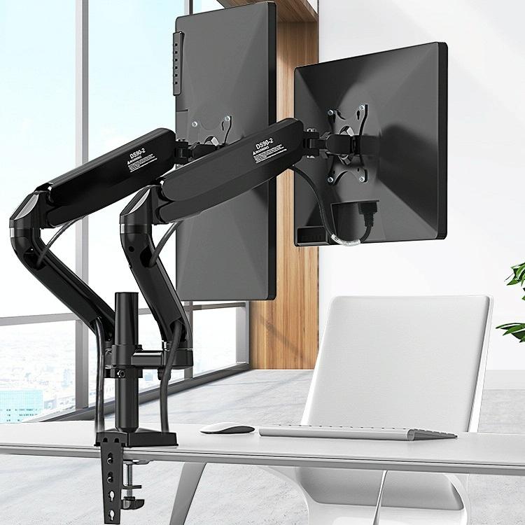 Double Screen Desktop Monitor Bracket - Air Pressure Lift-1964932248088219655