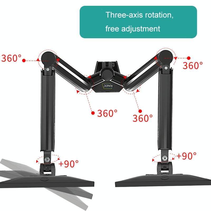 Double Screen Desktop Monitor Bracket - Air Pressure Lift-1964932248088219651