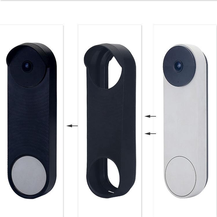 Black Silicone Doorbell Cover For Google Nest Hello Battery-1915196869756194822