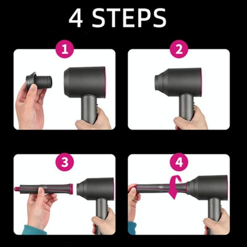 Long Barrel Pair & 2 Adapters For Dyson Hair Dryer - Curling Iron Accessories-1915197955539865605