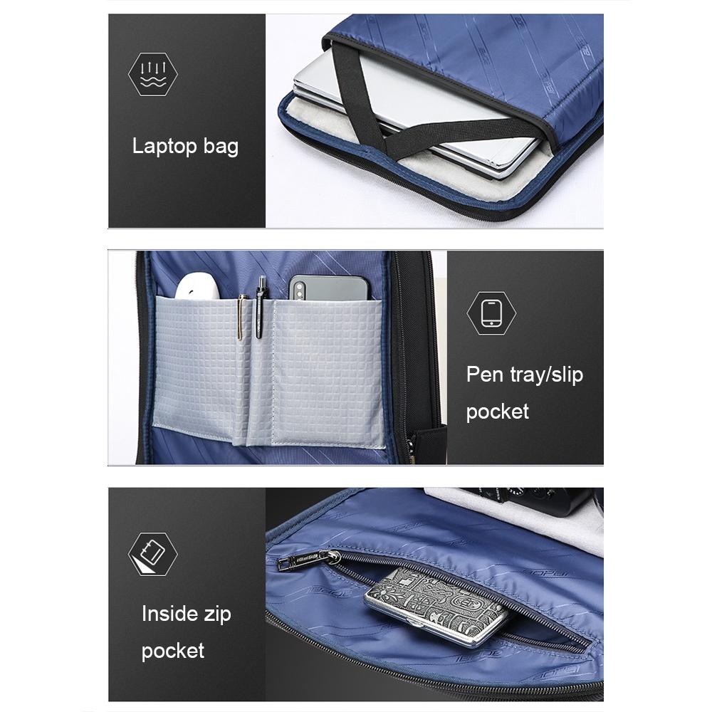 Usb Charging Anti-Theft Business Backpack - Black-1915196919114764293