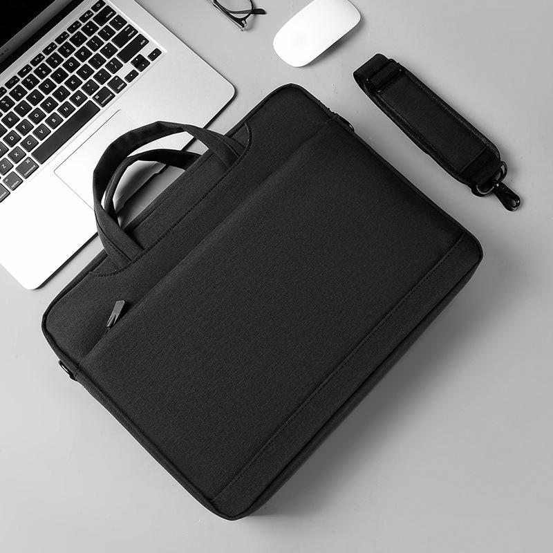 Thickened Airbag Laptop Messenger Bag - 14.1 Inches Black-1915196689413705729