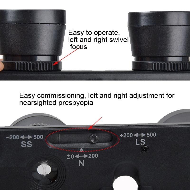Adjustable Focus Fishing Binoculars - 3X28 With Glass Type And Zippered Case-1915197857783222275