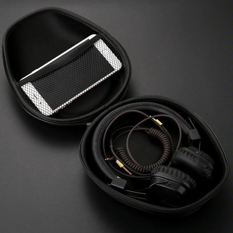 Compact Headphone Storage Bag - Black-1915198099429658629