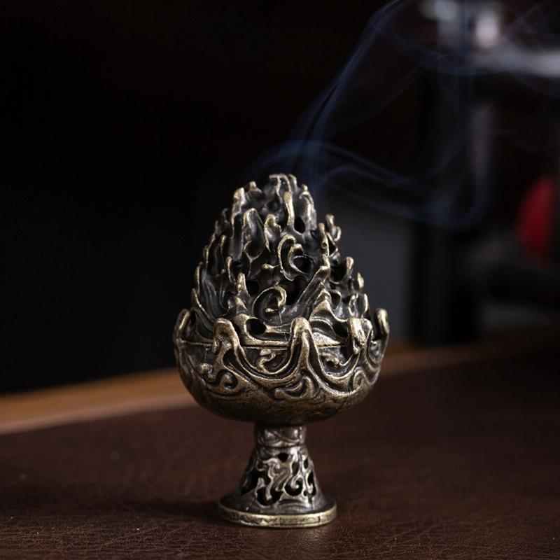 Small Vintage Copper Incense Burner - Bronze Ornament-1915198270091694080