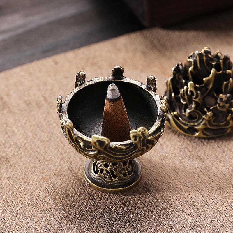 Small Vintage Copper Incense Burner - Indoor Ornament-1915197957154672641