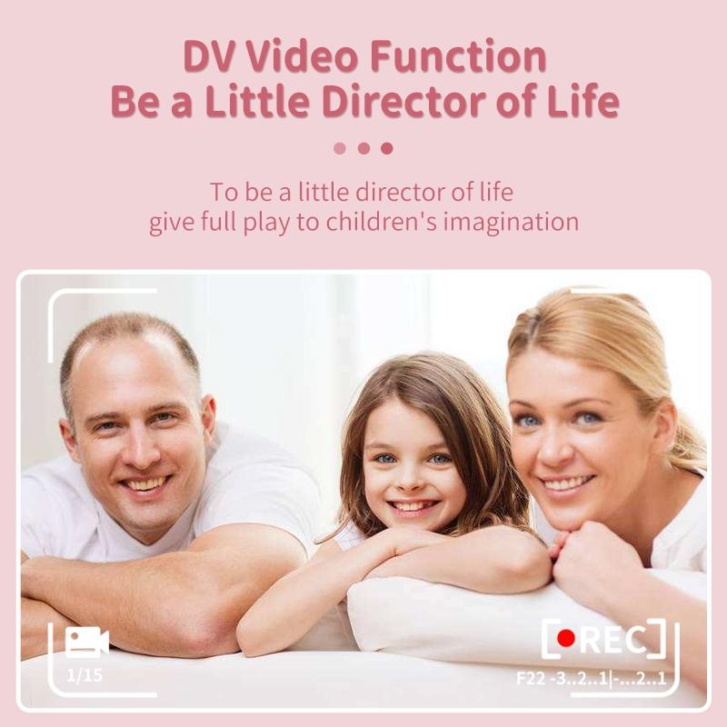 Hd Cartoon Kids Camera With Rotating Lens - Pink 16G-1915197852561313798