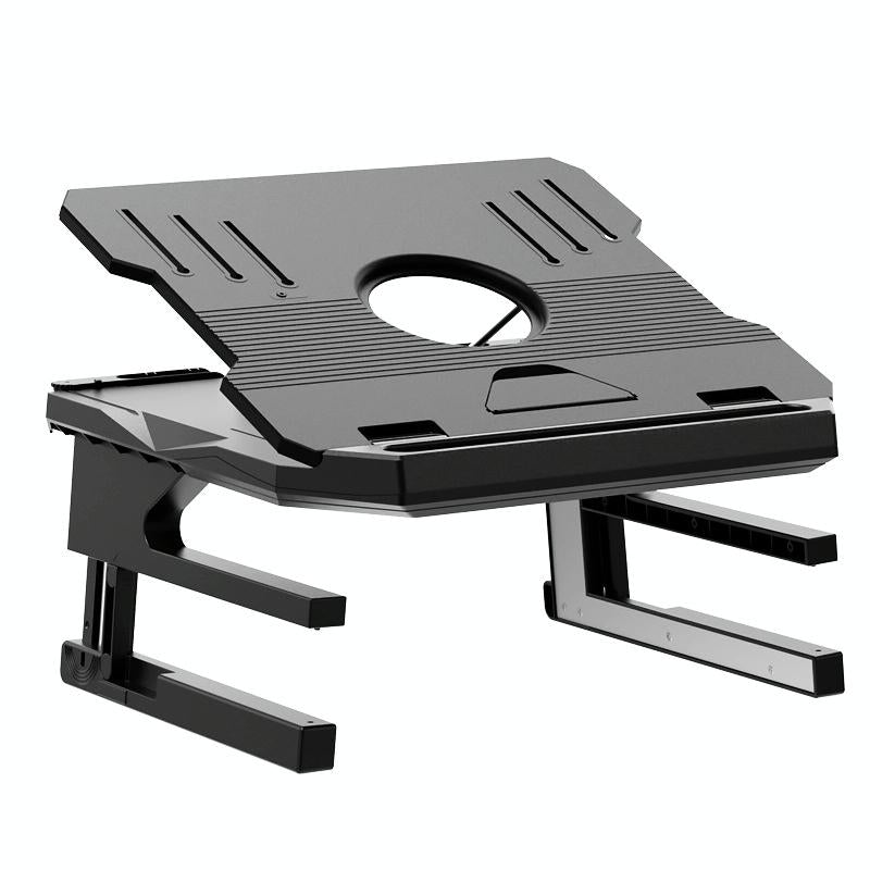 Foldable Aluminum Laptop Stand - Double Layer Heightening Bracket Black-1964932189967749120