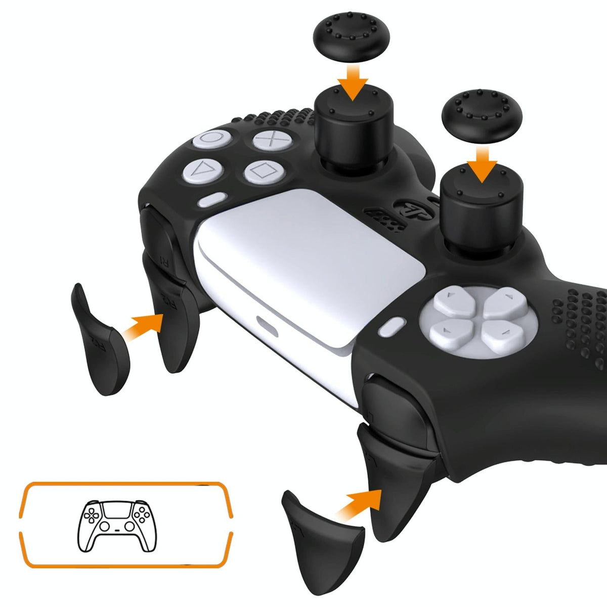 Black Polka Dot Silicone Joystick Cover For Ps5 Controller-1922443422086598657