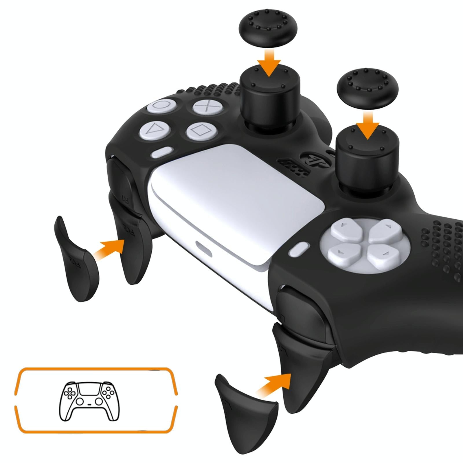 Black Polka Dot Silicone Joystick Cover For Ps5 Controller-1922443422086598657