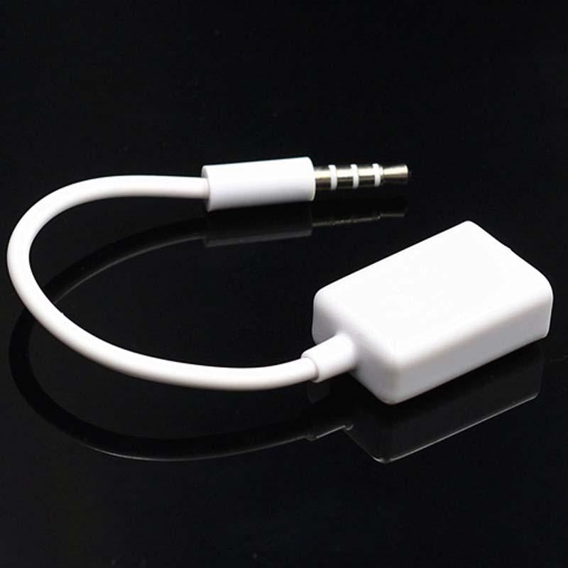 10-Piece Car Aux Audio To Usb Adapter Cable 3.5Mm 14Cm White-1915196811413426178