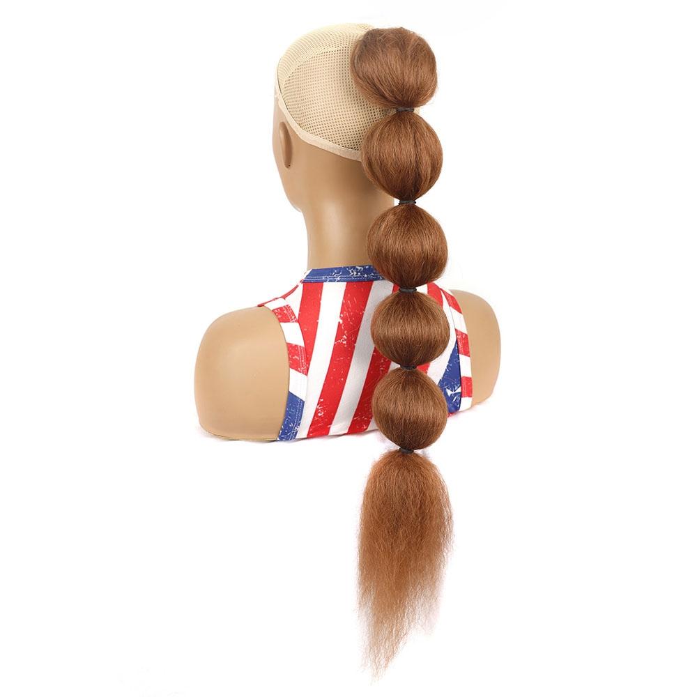 Long Drawstring Shaggy Bubble Ponytail Wig - 30-1915197808806334464