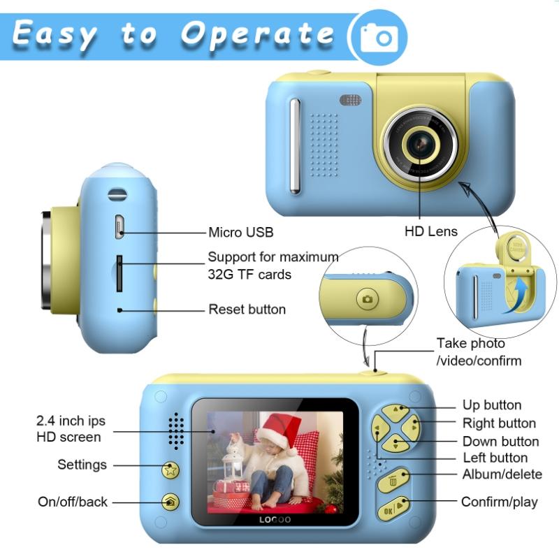 Kids' 2.4 Hd Reversible Camera - Pink-1915198350760742914