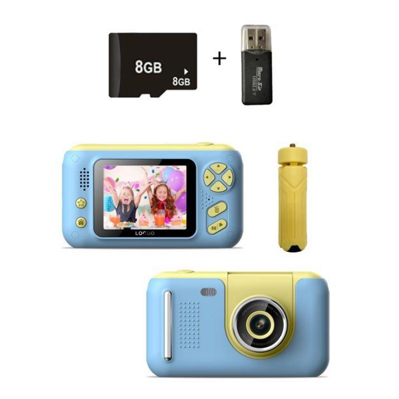 Kids Hd Reversible Camera - 2.4 Inch 8G Memory Card Card Reader - Yellow / Blue-1915197276431716352