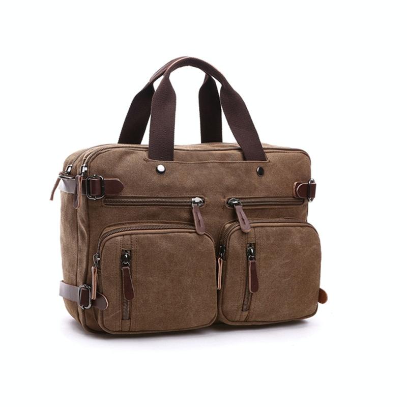 Versatile Canvas Business Briefcase For Laptops-1915197164011786246