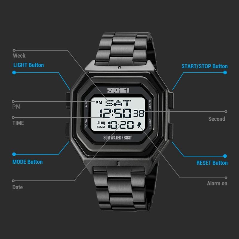 Multi-Functional Outdoor Men Watch - Electronic Timing-1915197790242344963