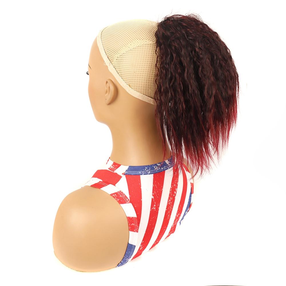 Short Fluffy Drawstring Perm Curly Ponytail Wig - 1Btbug-1915198373292544000
