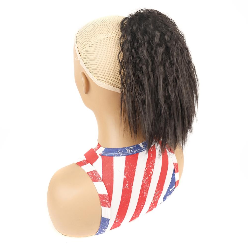 Short Fluffy Drawstring Perm Curly Ponytail Wig - Colour 2-1915197865311997958