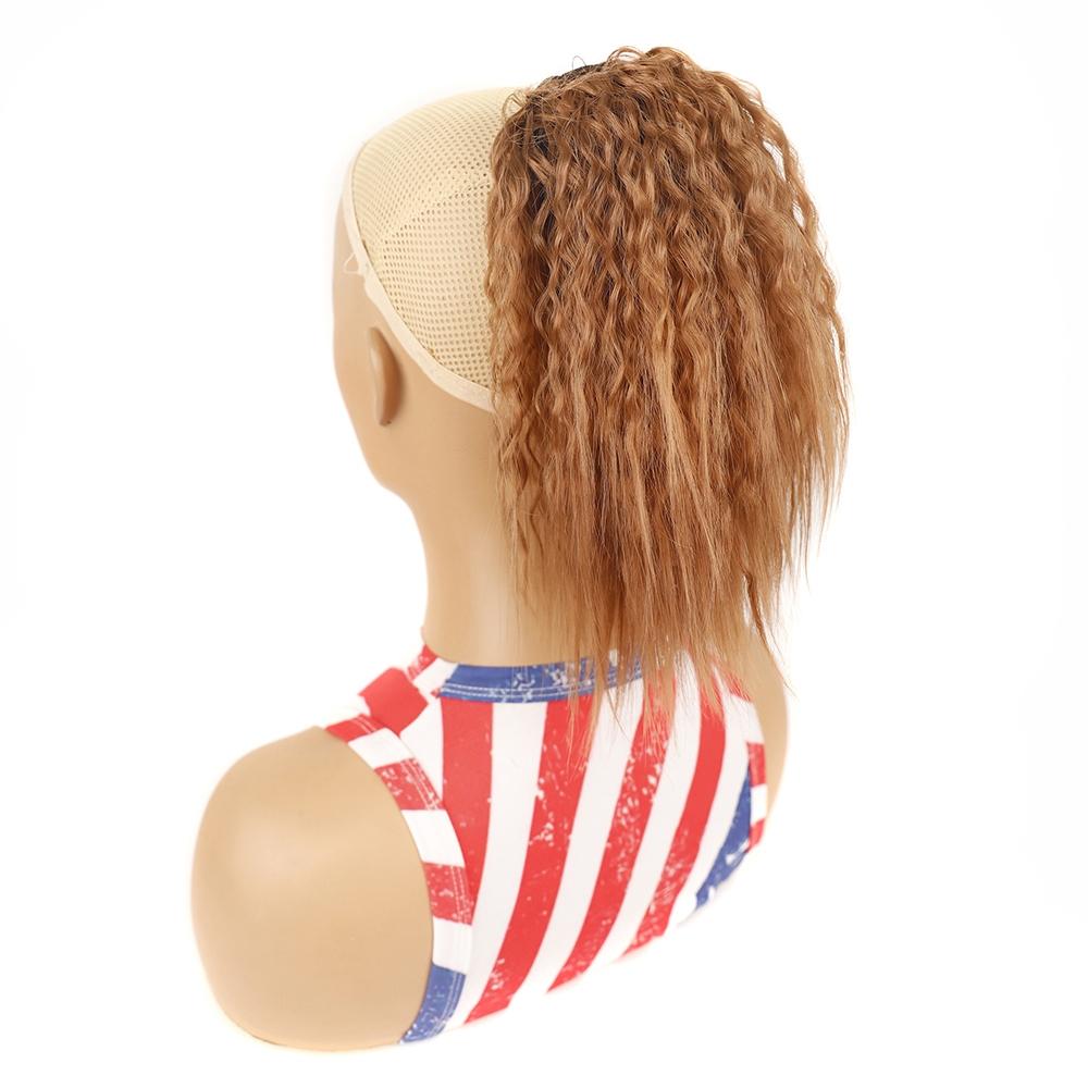Short Fluffy Drawstring Perm Curly Ponytail Wig - Colour 30-1915197284707078150