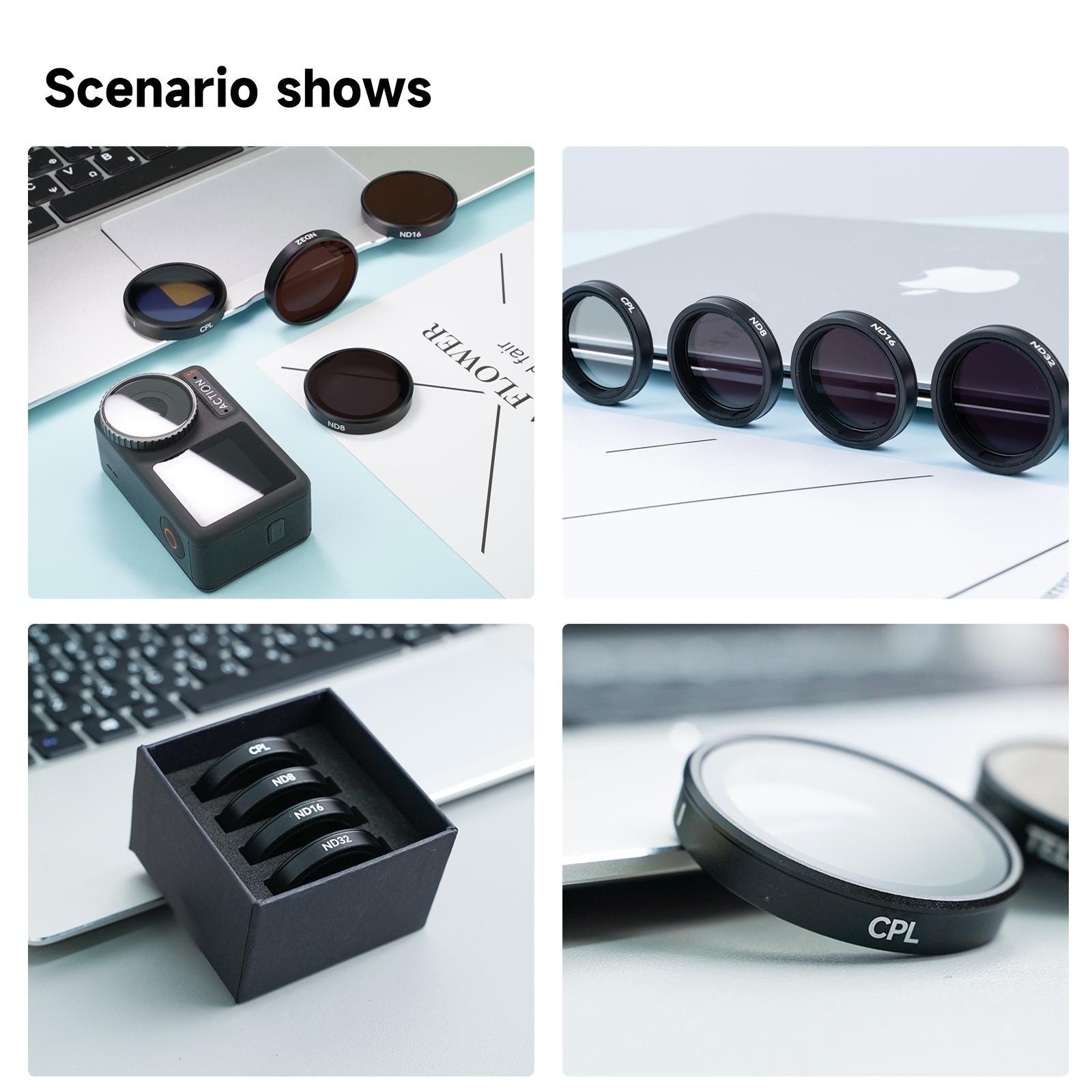 Aluminum Alloy Cpl Filter Set For Dji Action 3 / 4 Lens-1964932231038373889