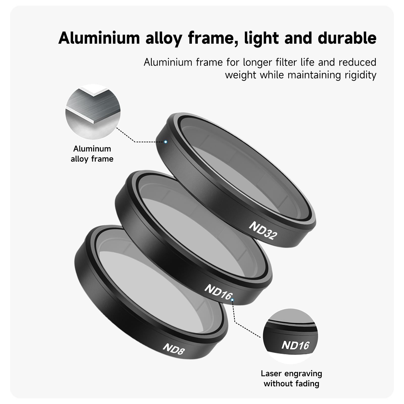 Aluminum Alloy Cpl Filter Set For Dji Action 3 / 4 Lens-1964932231038373892