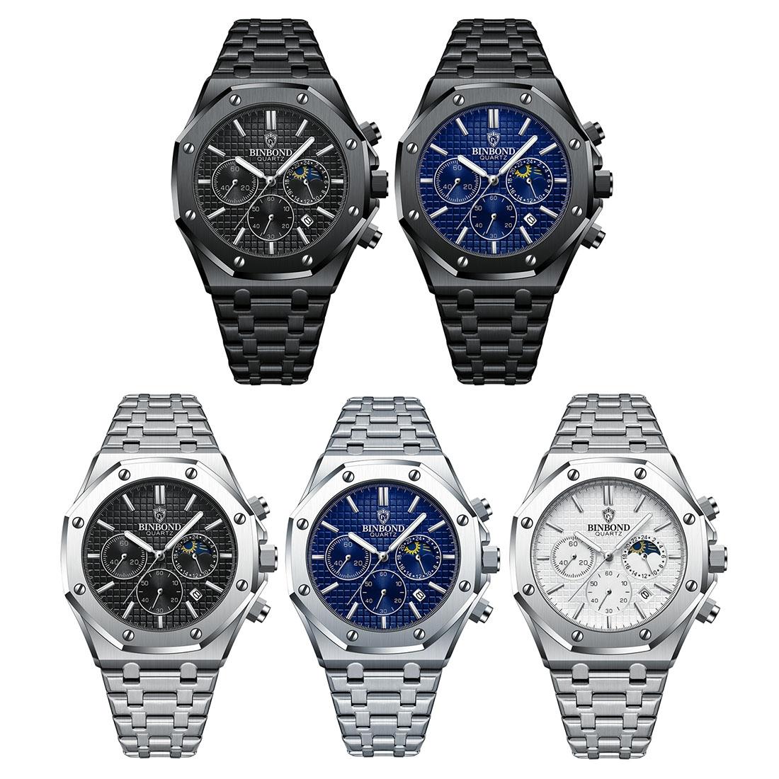 Waterproof Multifunctional Business Watch - Luminous Quartz-1915197829719134209