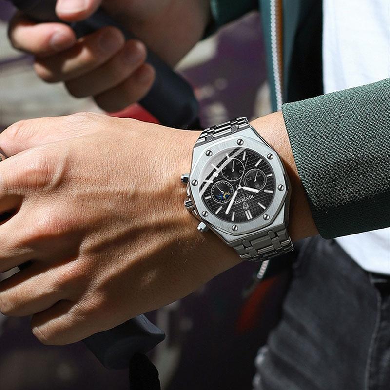 Waterproof Multifunctional Business Watch - Luminous Quartz-1915197829719134213