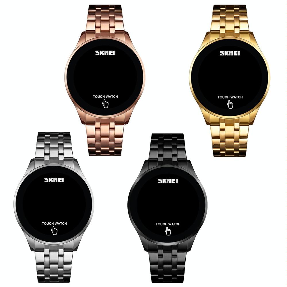 Stainless Steel Led Touch Watch - Black-1915198319785807873