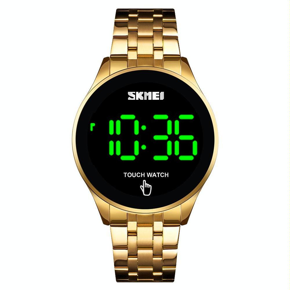 Stainless Steel Led Touch Watch - Gold Simple & Luminous-1915198133655179272