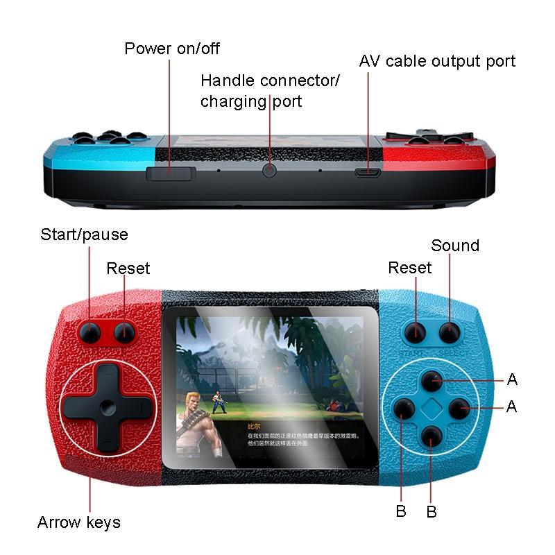 Large Screen Pocket Console - 620 Games - Single Player - 3 Inch Screen - Red / Blue-1915198256409874433