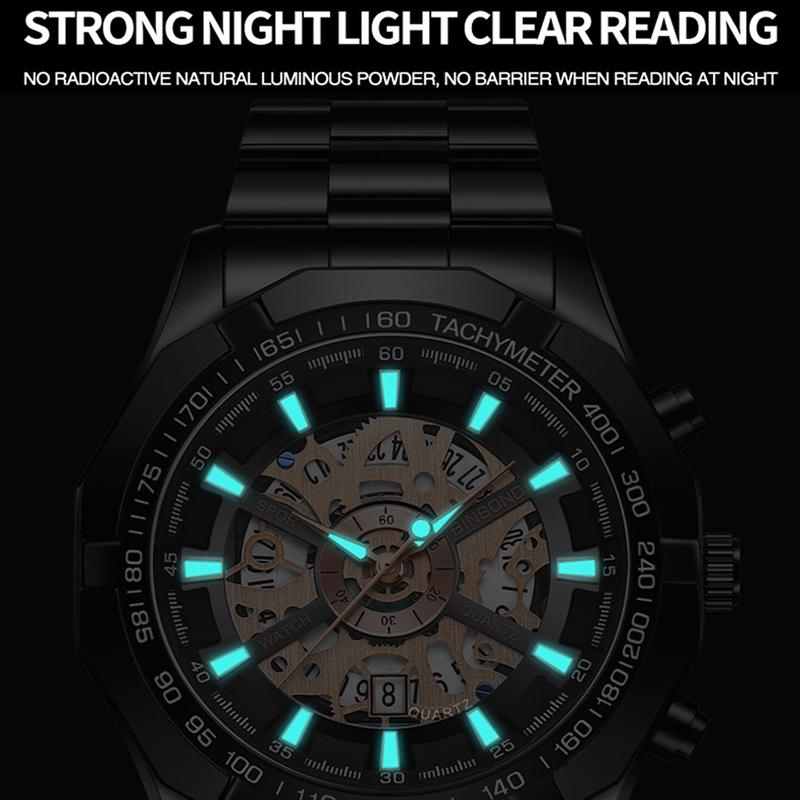 Waterproof Luminous Quartz Watch - White Steel-1915197257318273029