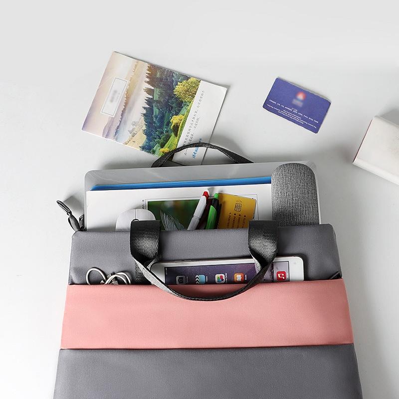 Universal Portable Laptop Liner Bag - Pink / Gray - 14.1-15.4 Inches-1915196897484738566