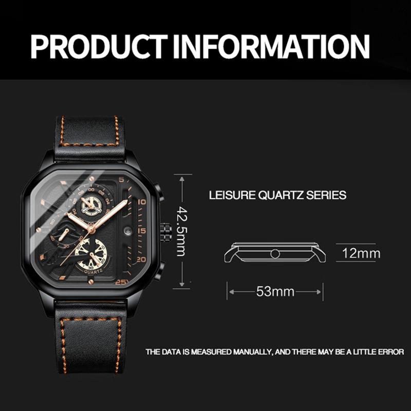 Waterproof Luminous Square Quartz Watch - White Steel With Black And White Accents - 30M-1915197279271260162
