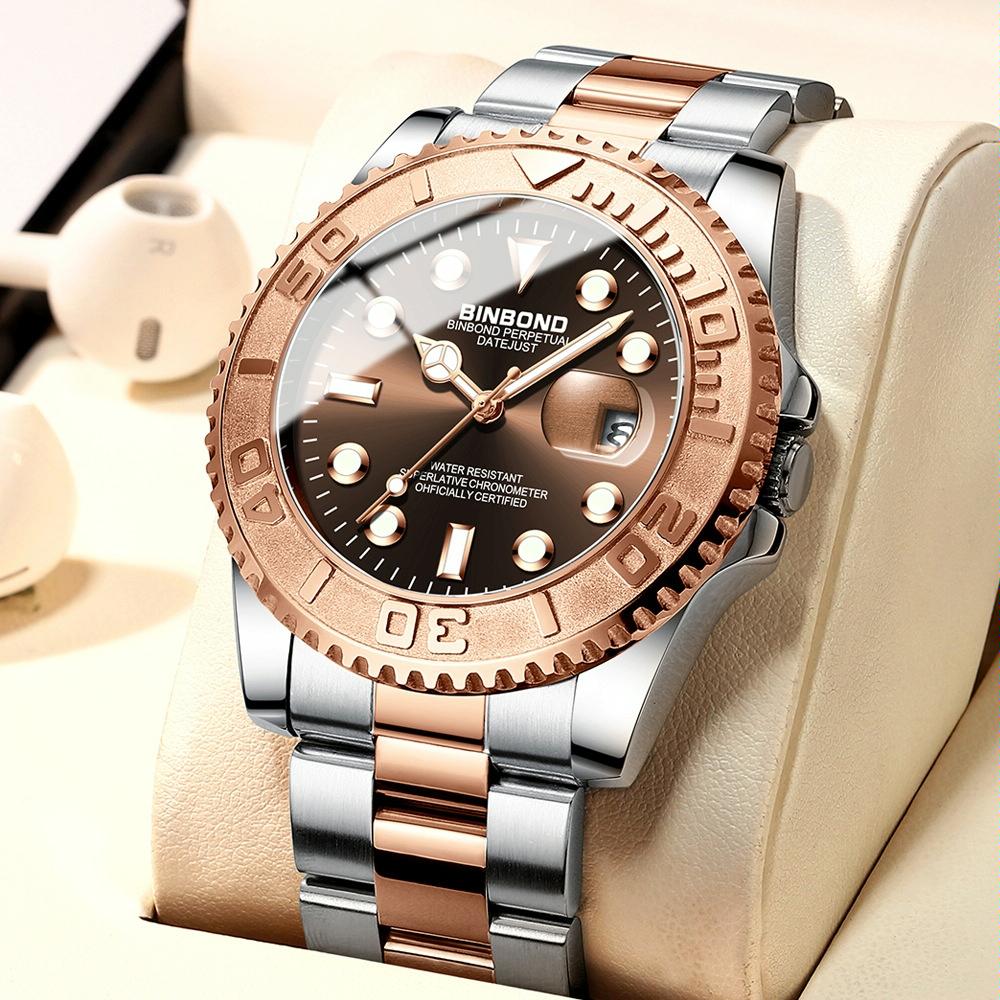 Rose Gold Luminous Quartz Sports Watch - 30M Waterproof-1915198261484982275