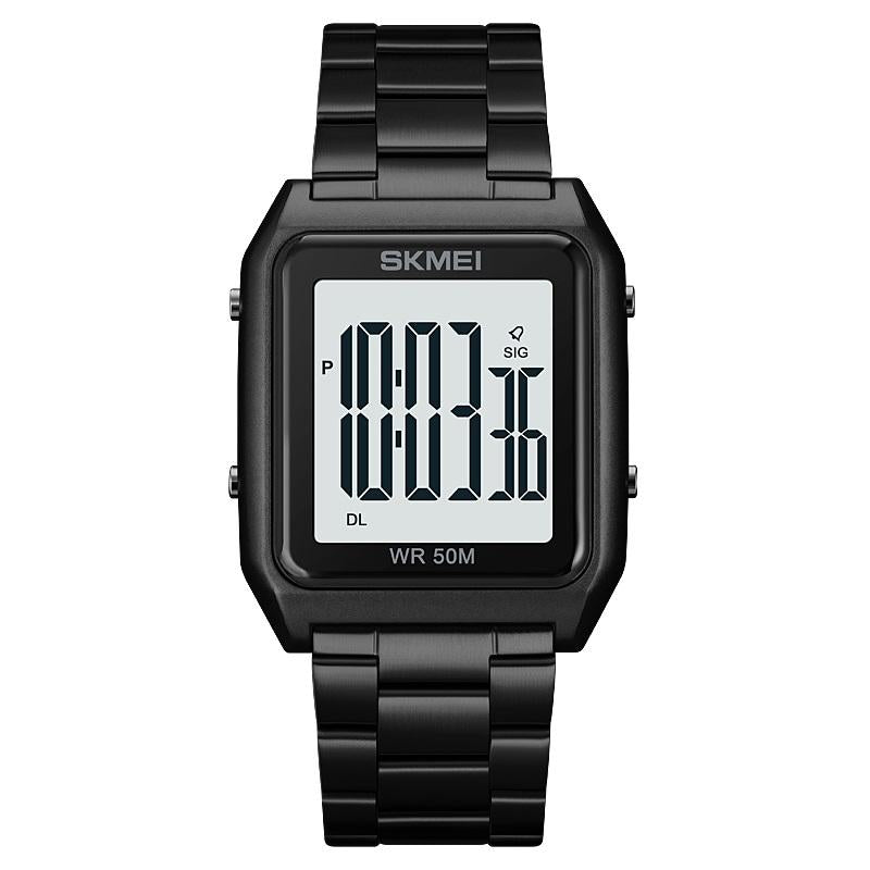 Large Screen Men Multi-Function Watch With Steel Belt And Luminous Display-1915197618863083528