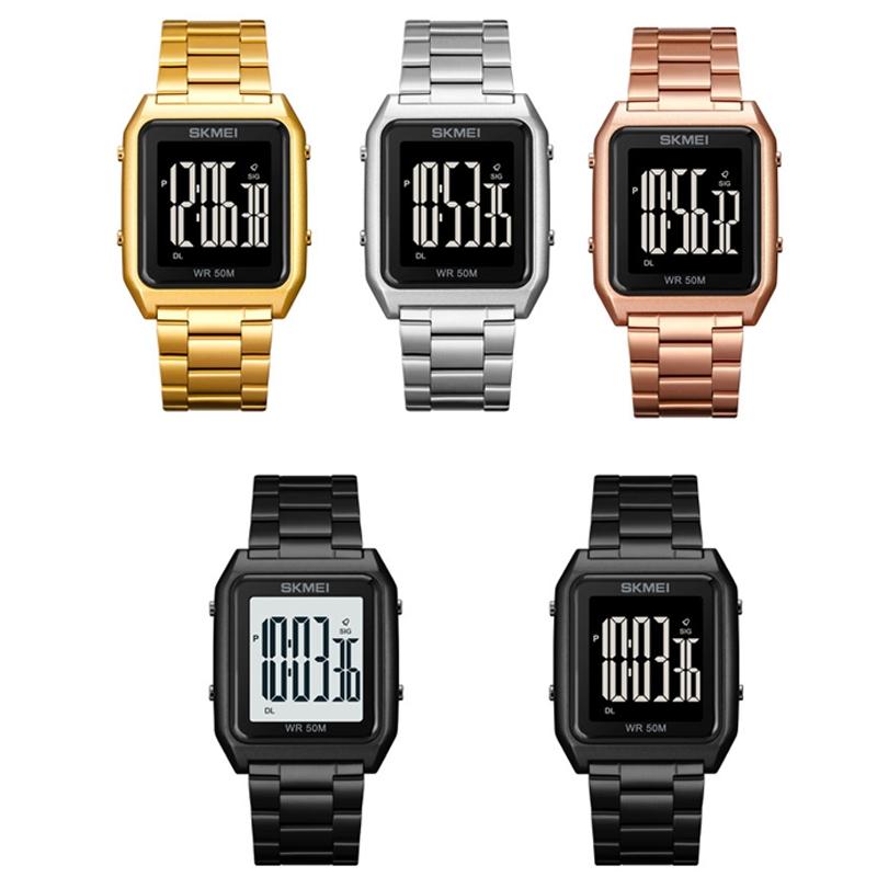 Large Screen Men Multi-Function Watch With Steel Belt And Luminous Display-1915197618863083521