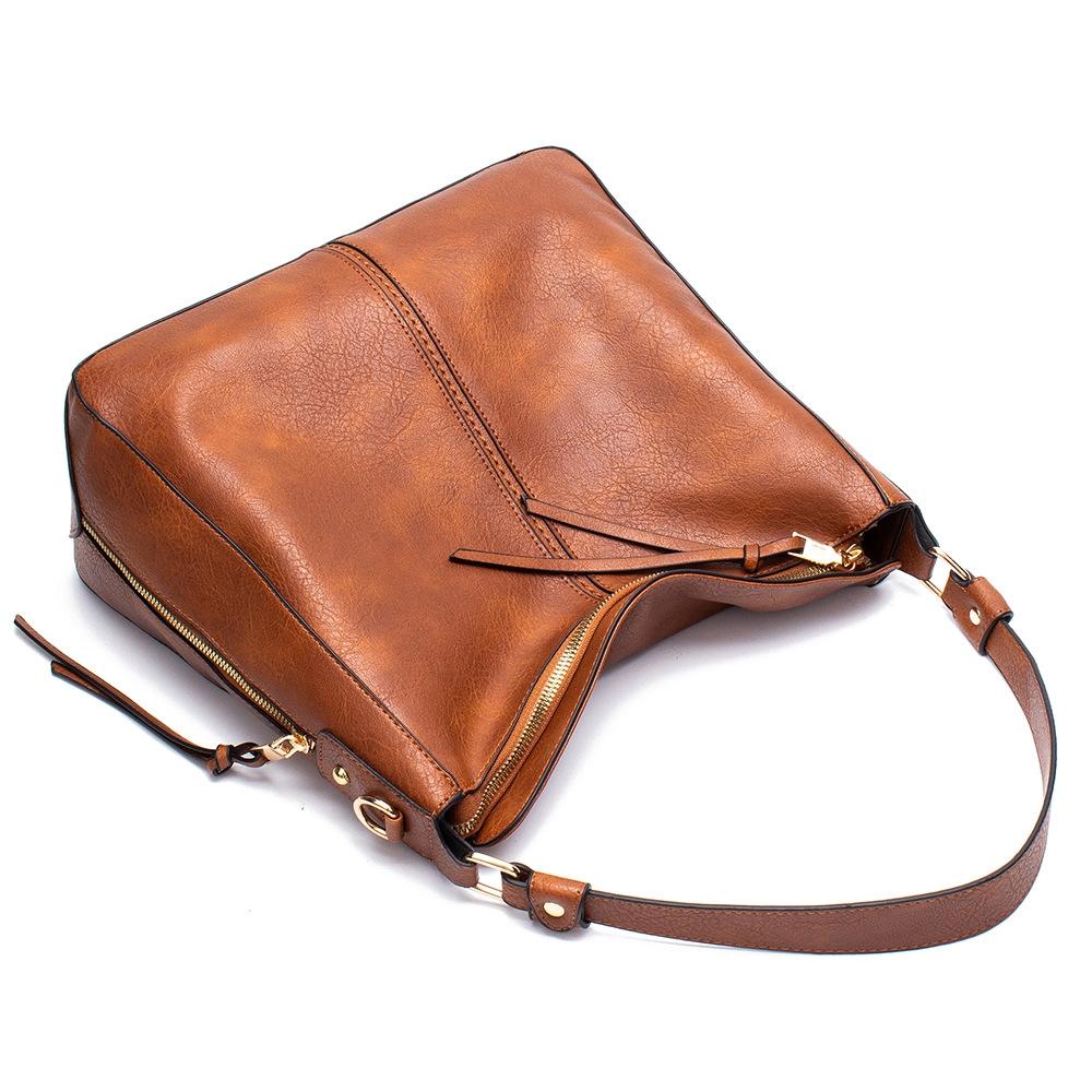 Adjustable Leather Tote Bag With Multi-Compartments - Large Capacity-1964932281554571265