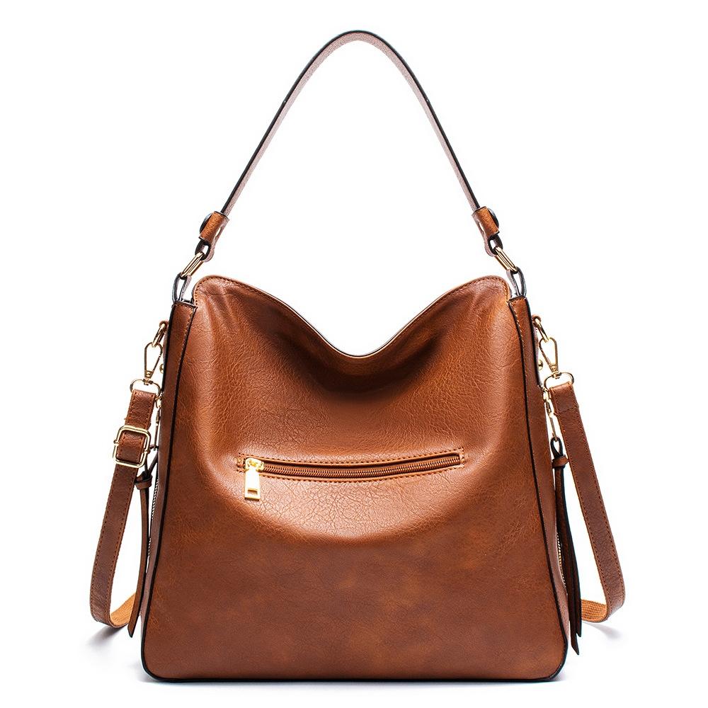 Adjustable Leather Tote Bag With Multi-Compartments - Large Capacity-1964932281554571267
