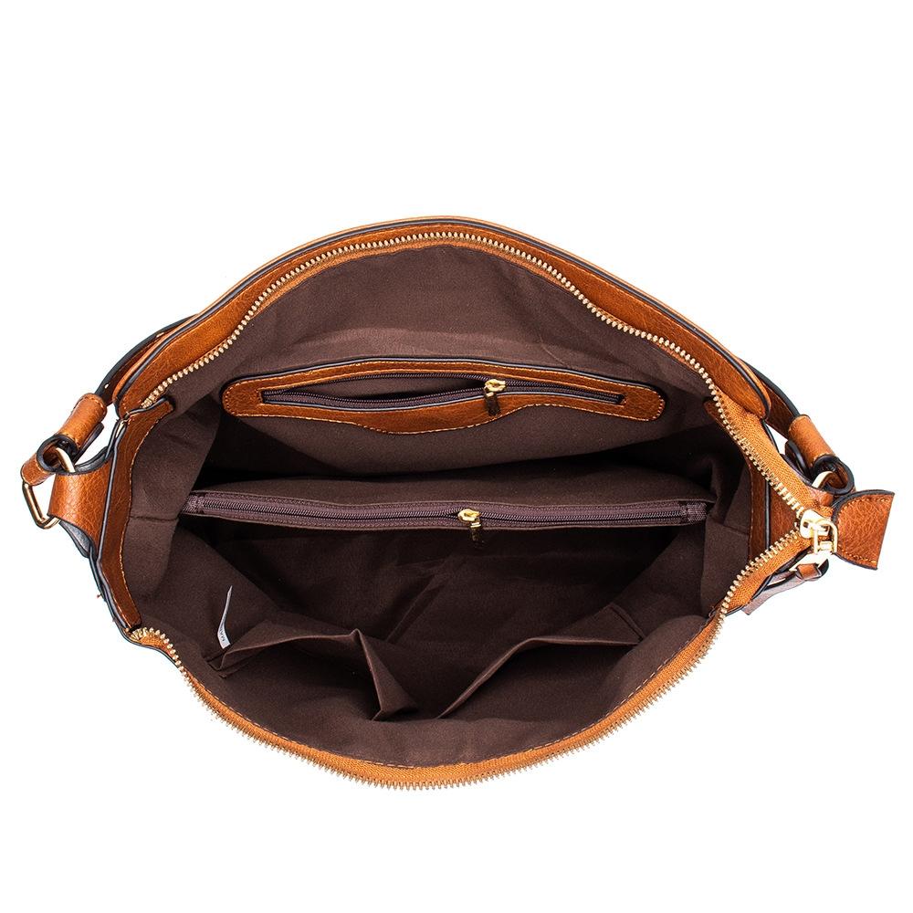 Adjustable Leather Tote Bag With Multi-Compartments - Large Capacity-1964932281554571268