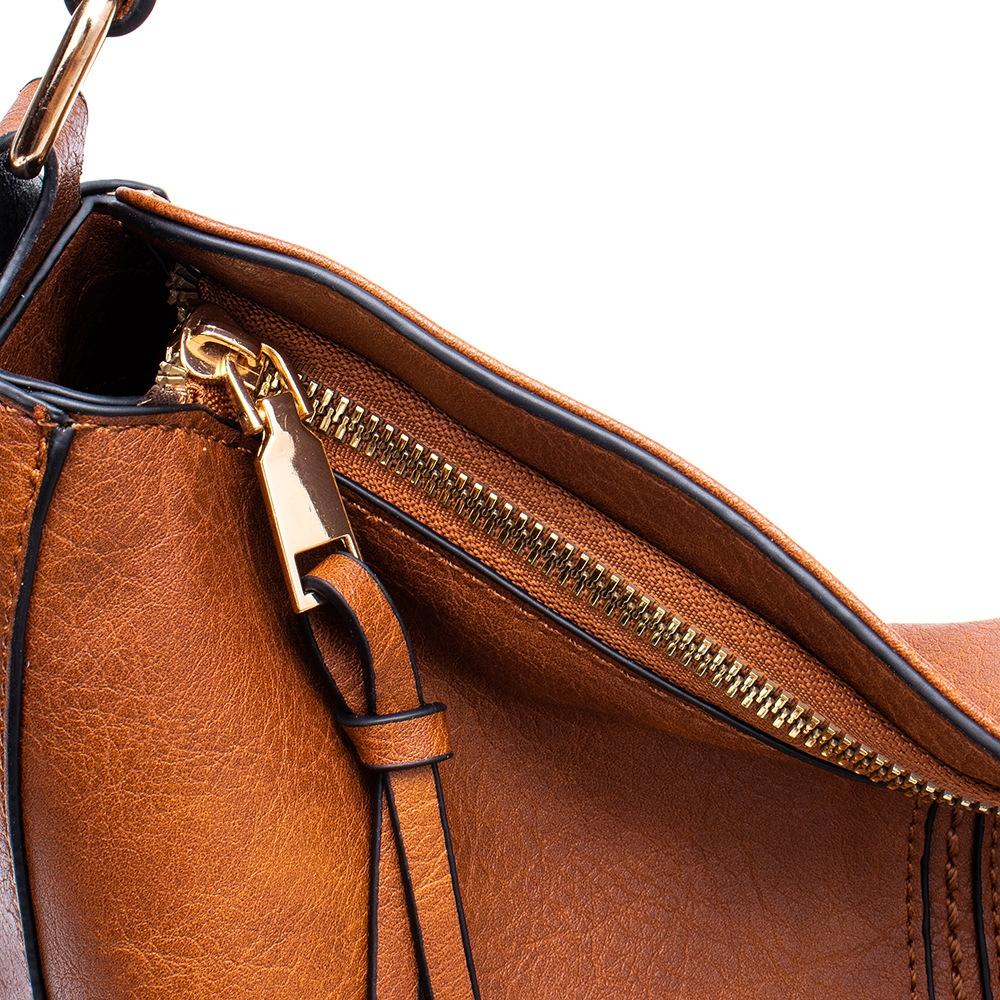 Adjustable Leather Tote Bag With Multi-Compartments - Large Capacity-1964932281554571269