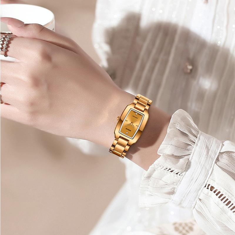 Waterproof Square Metal Quartz Watch - 30M-1915198292665438212