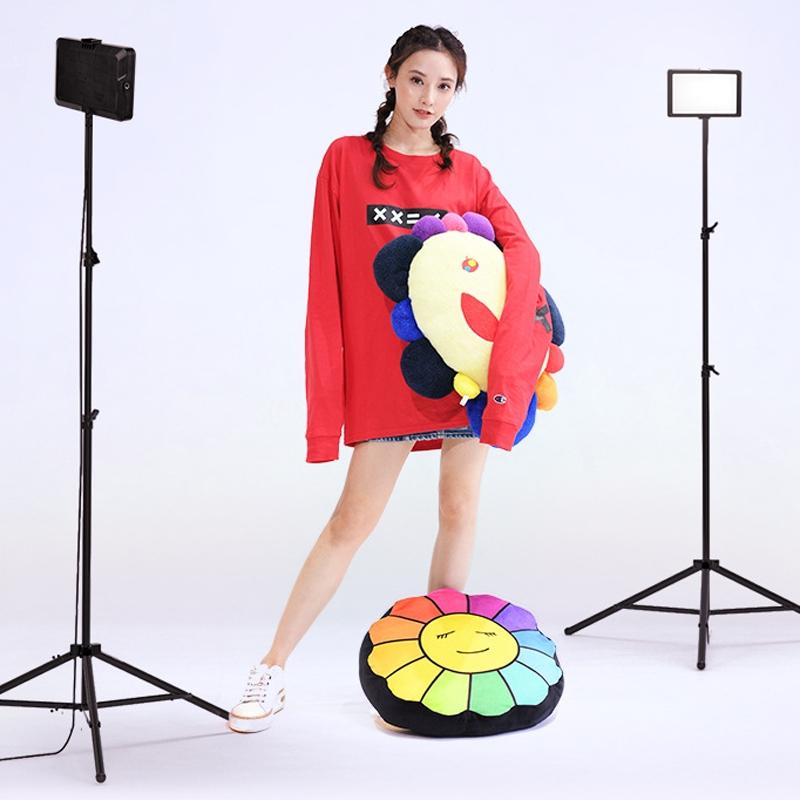 8 Three-Colour Photography Flat-Panel Live Fill Light - 0.5M Bracket &amp; Bluetooth Remote-1915197620758908929