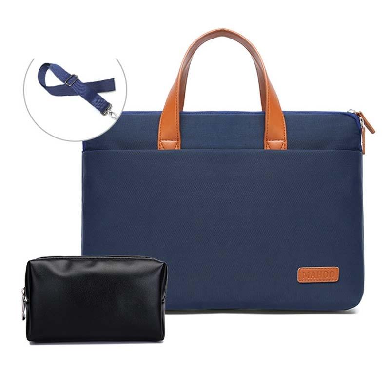 Ultra-Thin Macbook Laptop Messenger Bag - Dark Blue & Black 13.3-14 Inches-1915197625175511040