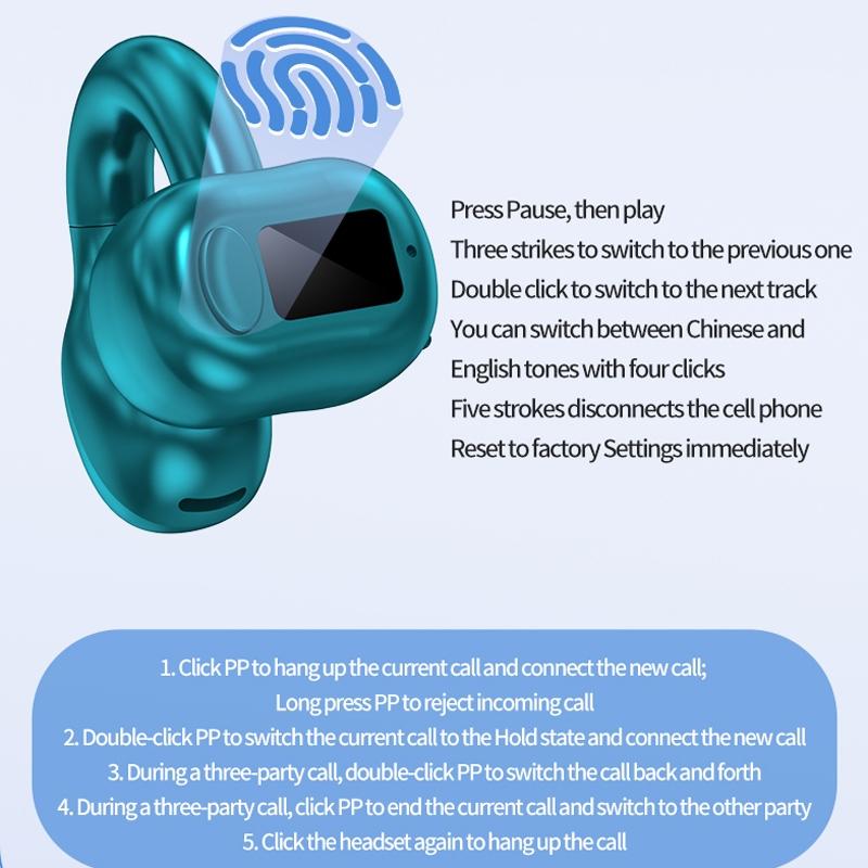 Waterproof Bluetooth Earphones With Ear Clip - M10-1915198110737502215
