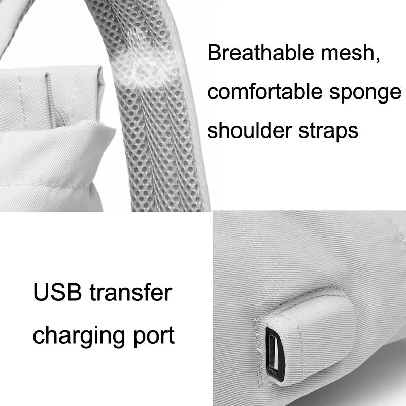 Medium Gray Waterproof Usb Laptop Backpack-1915198308876423169