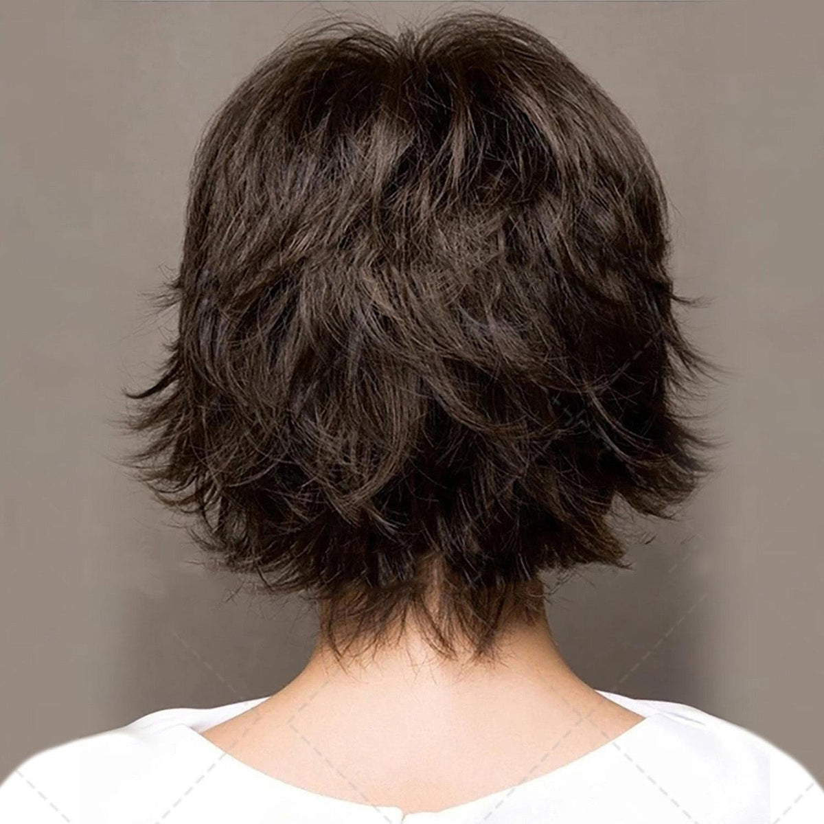 Gold Fluffy Short Curved Head Chemical Fiber Wig Set-1915197124472082436