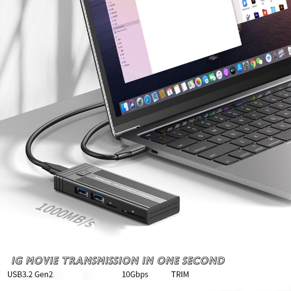 Multi-Functional M.2 Ssd Enclosure With Usb Hub-1915196945354330114