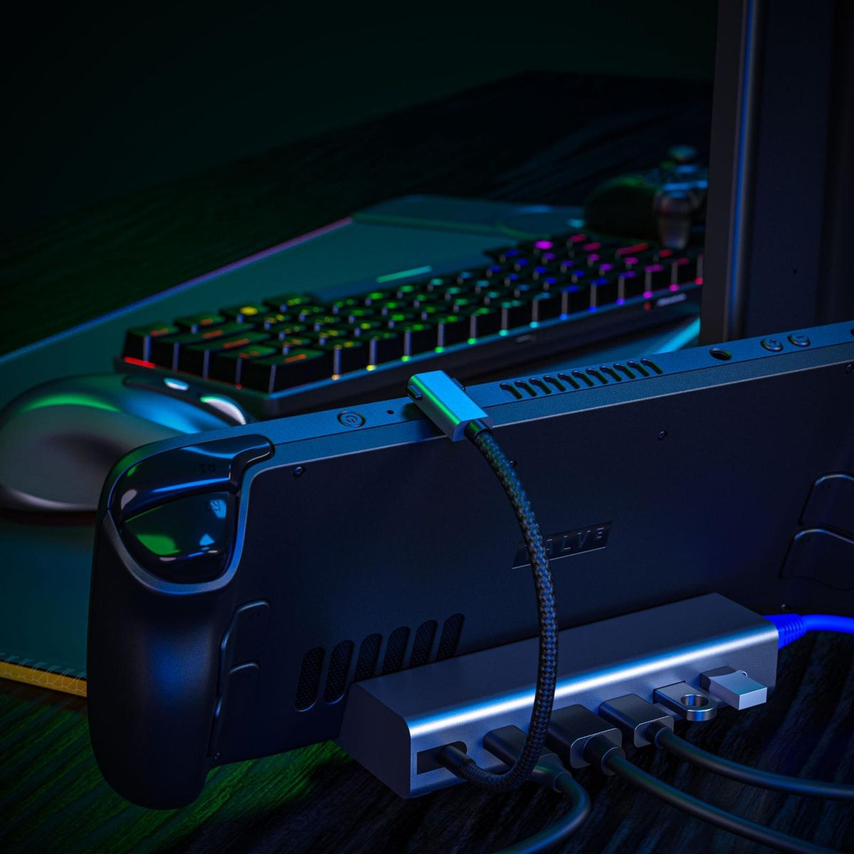 6-In-1 Docking Station For Steam Deck With Hdmi Rj45 Usb 3.0 Usb-C Pd 100W-1915197237491798021