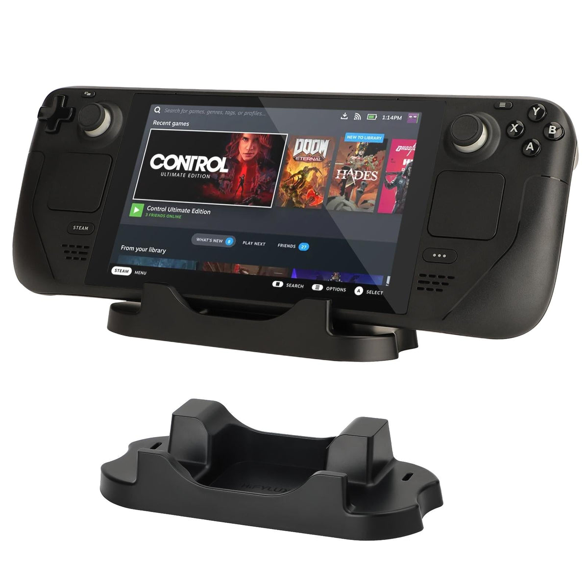 Steam Deck Console Base With Mobile Phone Bracket - Black-1915196969068924928