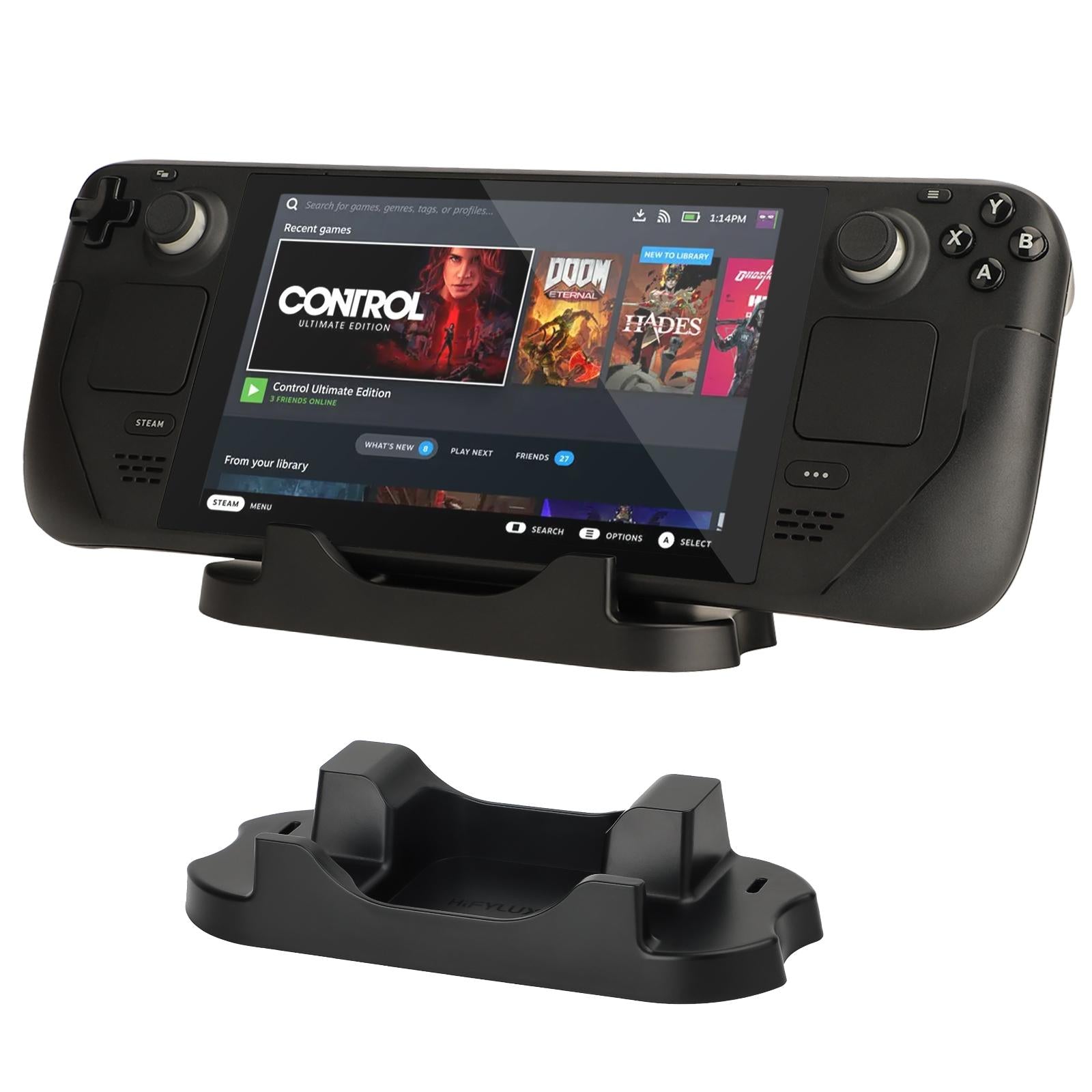 Steam Deck Console Base With Mobile Phone Bracket - Black-1915196969068924937